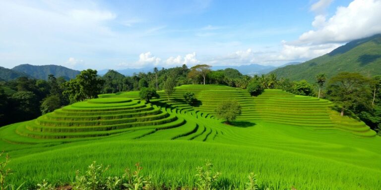 Pemandangan alam desa Gunung Putri yang indah.