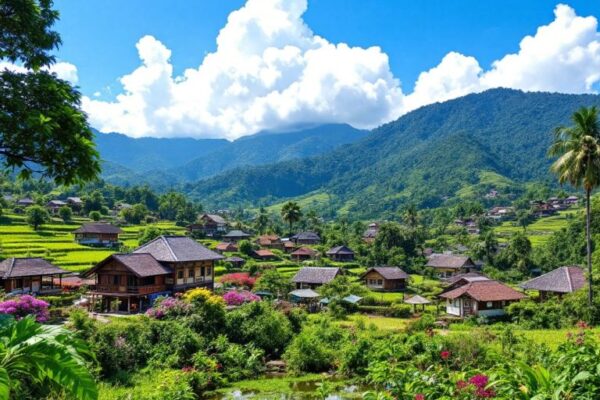 Pemandangan desa Gunung Putri yang indah dan alami.