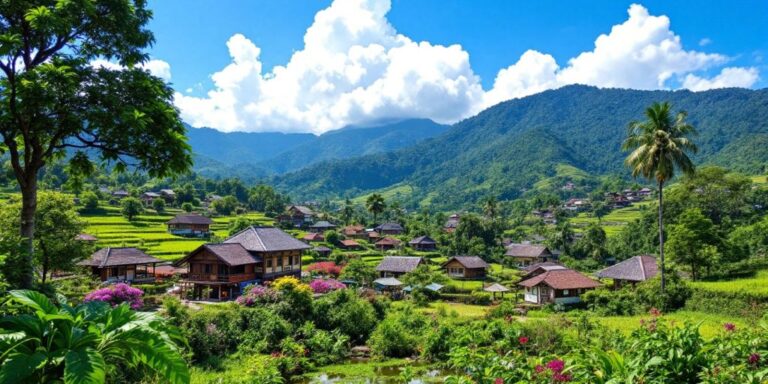 Pemandangan desa Gunung Putri yang indah dan alami.