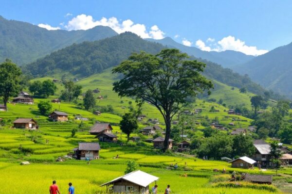 Pemandangan alam desa Gunung Putri yang indah.