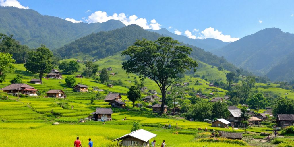 Pemandangan alam desa Gunung Putri yang indah.