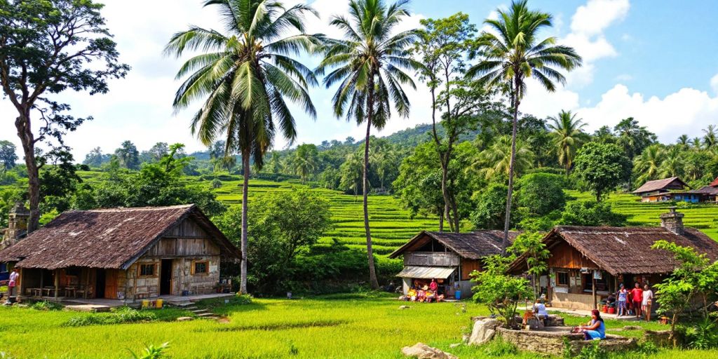 Pemandangan desa Gunung Putri yang indah dan alami.